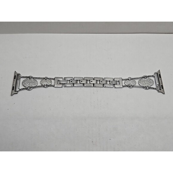 BCBGMAXAZRIA Silver Clover Rhinestone Apple Watch Band 42 44 45 49 Adjustable - Picture 8 of 8
